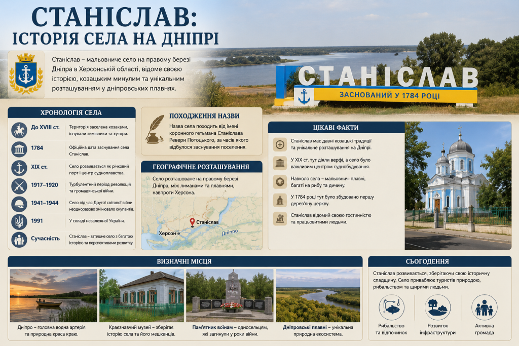 Інфографіка про історію села Станіслав у Херсонській області
